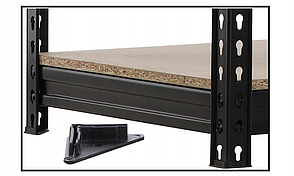 Стелаж металевий (180 x 150 x 60 см) 4 полиці, навантаження - 500 кг на полицю, Чорний, фото 4