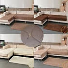 Накидки дивандеки на м'які меблі диван крісла Colorful Home універсальні велюрові 3 в 1 шоколад, фото 3