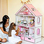 "Фантазія" з органайзером ляльковий будиночок NestWood для Барбі рожевий + вітальня, фото 3
