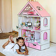 "Фантазія" з органайзером ляльковий будиночок NestWood для Барбі рожевий + вітальня, фото 5