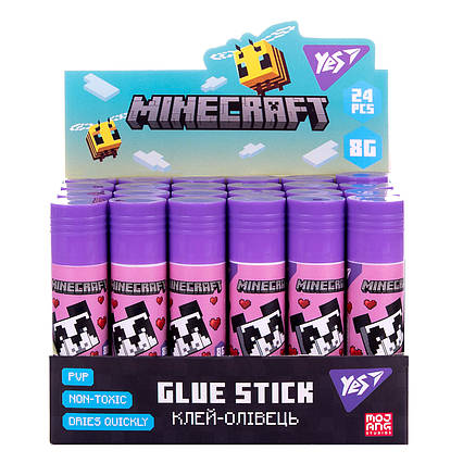 Клей-олівець Yes 8 г PVP з принтом "Minecraft.Spring", зручний у використанні (320304)