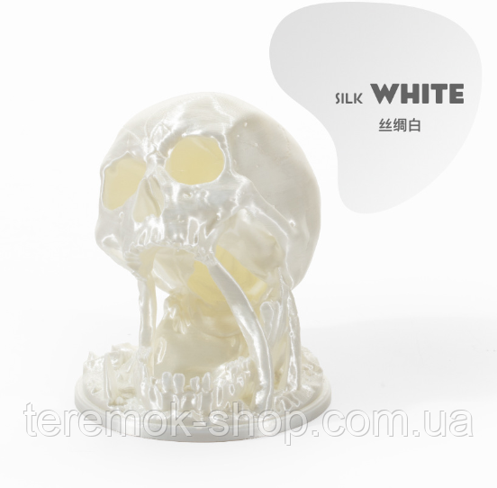 Фігурка Череп 3D статуетка перламутрова біла 9х9х12 см вежа з набором кубиків, фото 1