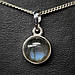 Кулон срібний круглий з природним каменем напівпрозорим синнім лабрадором, жіночий чоловічий, фото 6