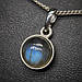 Кулон срібний круглий з природним каменем напівпрозорим синнім лабрадором, жіночий чоловічий, фото 7