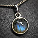 Кулон срібний круглий з природним каменем напівпрозорим синнім лабрадором, жіночий чоловічий, фото 8