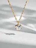 Кулон " Крапелька " з цирконієм  на ланцюжку медична сталь, колір золото, фото 2