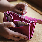 Жіночий гаманець натуральна шкіра клатч з монетницею на блискавці та кнопці Proza світло-коричневий, фото 6