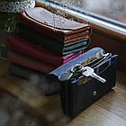 Жіночий гаманець натуральна шкіра клатч з монетницею на блискавці та кнопці Proza світло-коричневий, фото 8