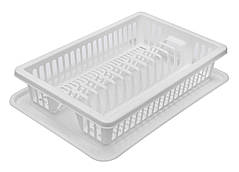 Сушка для посуду 1-ярусна біла Арт.20102 (R-Plastic) 43*29*8 см