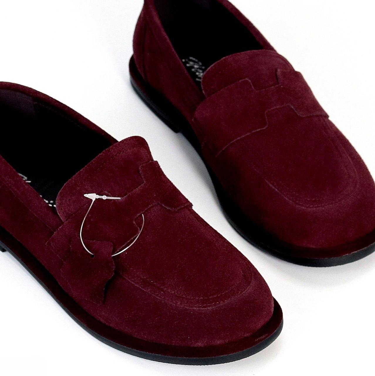 Жіночі замшеві лофери анатомічні barefoot марсала натуральна замша, фото 1