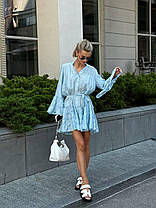 Невагома жіноча сукня бохо оверсайз крій з об'ємними рукавами та рюшами Smvk9449, фото 4