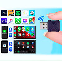 Адаптер Автомобільний Міні Carplay Бездротовий Apple CarPlay і Android Auto 2в1 USB 5G WiFi Bluetooth Аксесуар для авто Чорний