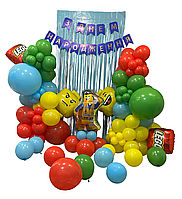 Набір повітряних кульок для фотозони "LEGO PARTY | ЛЕГО ВЕЧІРКА"