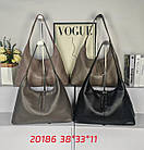 Сумка жіноча 38*33 см на блискавці зі штучної шкіри в різних кольорах Zhenya, фото 2