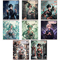 Зошит ZiBi набір учнівських ANIME 48 аркушів клітинка 10 штук, 8 предметів (ZB.1704-99)