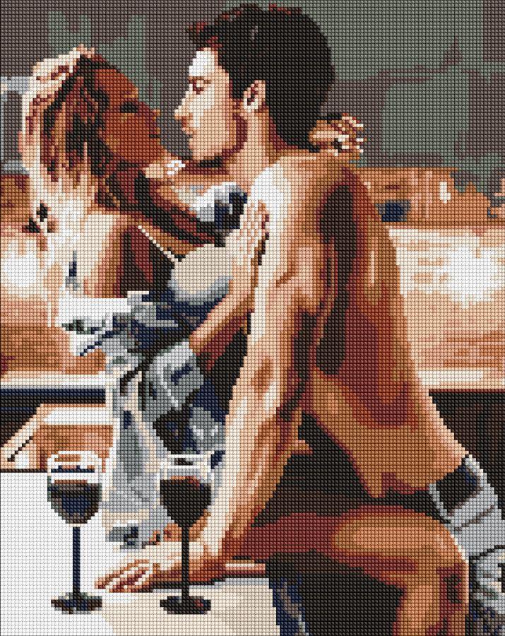 Алмазна мозаїка/вишивка Пристрасний ранок 18+ 40*50 см Ідейка AMO 8171, фото 1