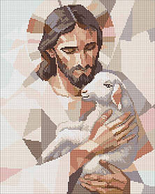 Алмазна мозаїка/вишивка Релігія. Ісус з вівцею 40*50 см Ідейка AMO 8189