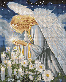 Алмазна мозаїка/вишивка Релігія. Молитва янгола 40*50 см Ідейка AMO 8213