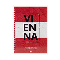 Блокнот Axent на спіралі тверда обкл., А5, 96арк. Vienna (8032-07-A)