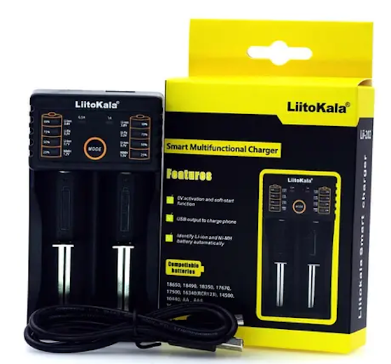 Зарядний пристрій LiitoKala Lii-202 18650/26650 Micro USB Charger 5V 2А 500/1000 mAh, фото 1