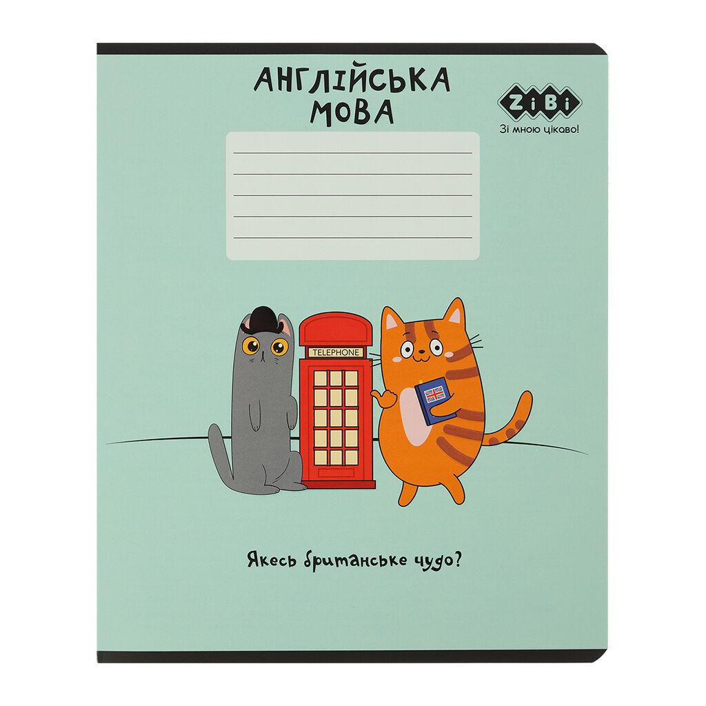 Зошит ZiBi предметний CUTE CAT, 36 аркушів, клітинка, англійська (ZB.1731-38), фото 1