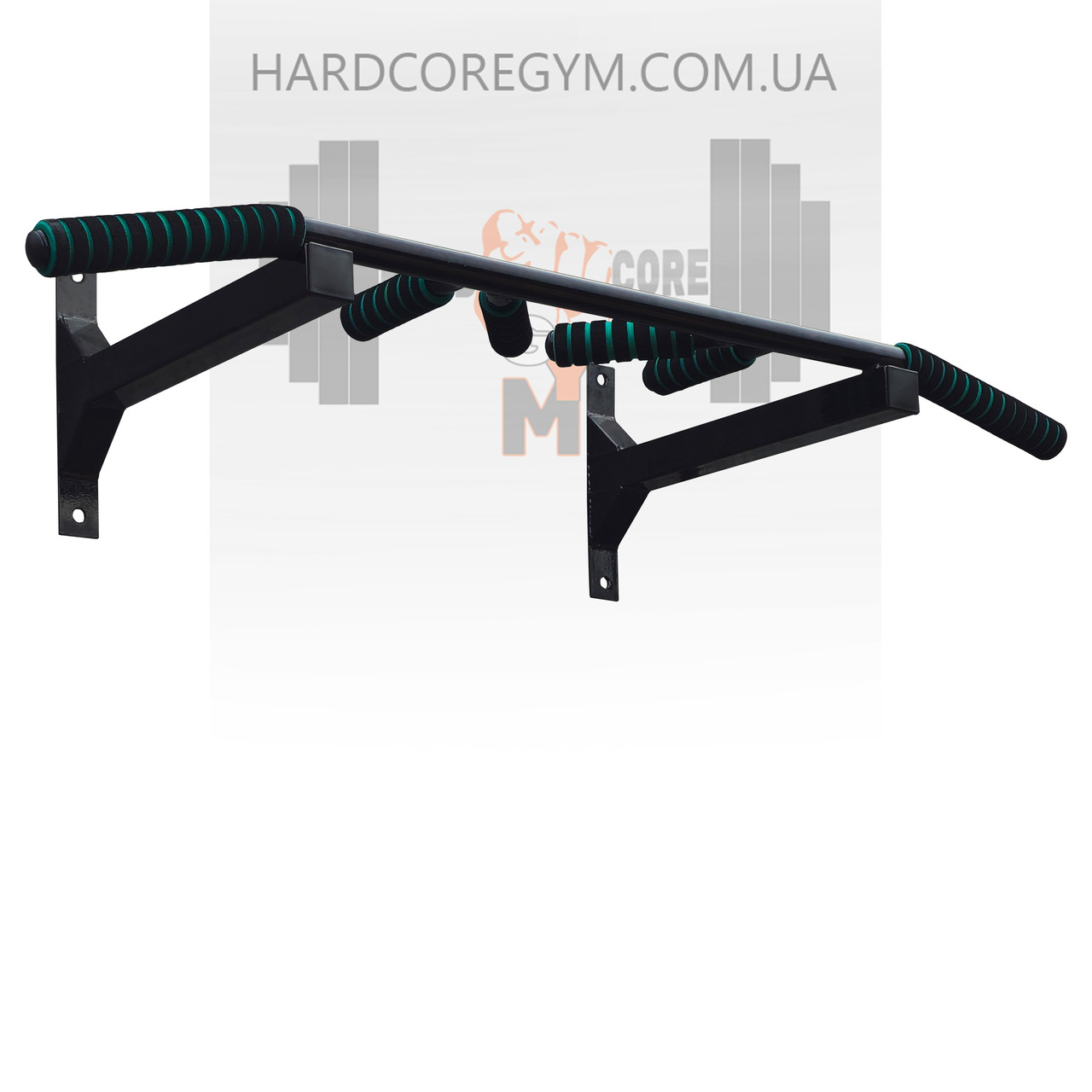 Турнік настінний цільний №2+ з м'якими ручками / Чорний, фото 1