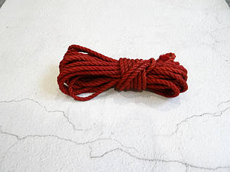 Мотузка для шибарі, червона 6мм/8м, джут