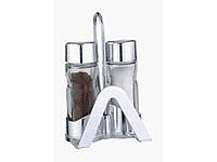 Набір для спецій на підставці 9549 сіль/перець/серв. Стандарт (4пр.) ТМ EMPIRE