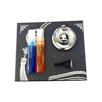 Ароматизатор в авто, автопарфюм  Skoda новий логотип в дефлектор авто