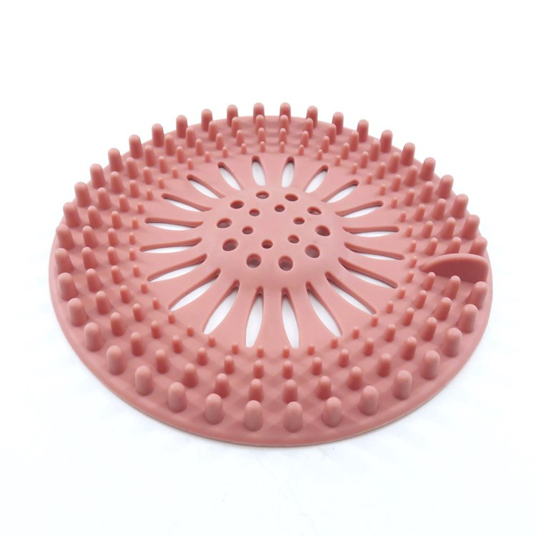 Сіточка для зливу силіконова Ø 13 см - Універсальний захист від сміття і волосся- pink