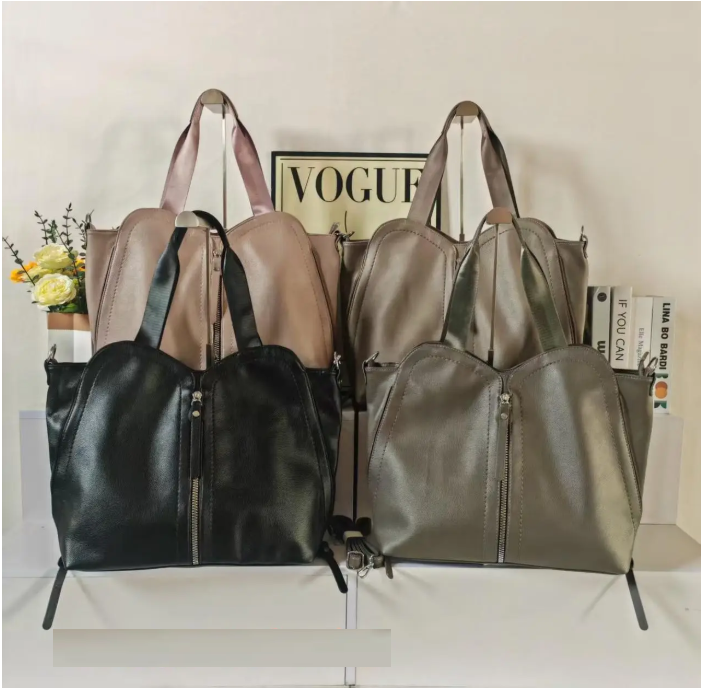 Сумка жіноча містка 45*35 см на блискавці зі штучної шкіри в різних кольорах Zhenya, фото 1