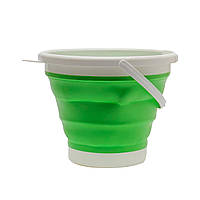 Ведро силиконовое складное 5 л, Зеленый