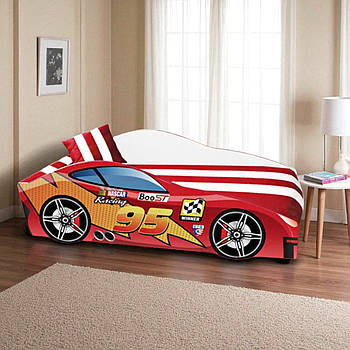 Ліжко машина Тачки Еліт КОМПЛЕКТ з матрацом, дитяче ліжко авто з вбудованим матрацом Спорт