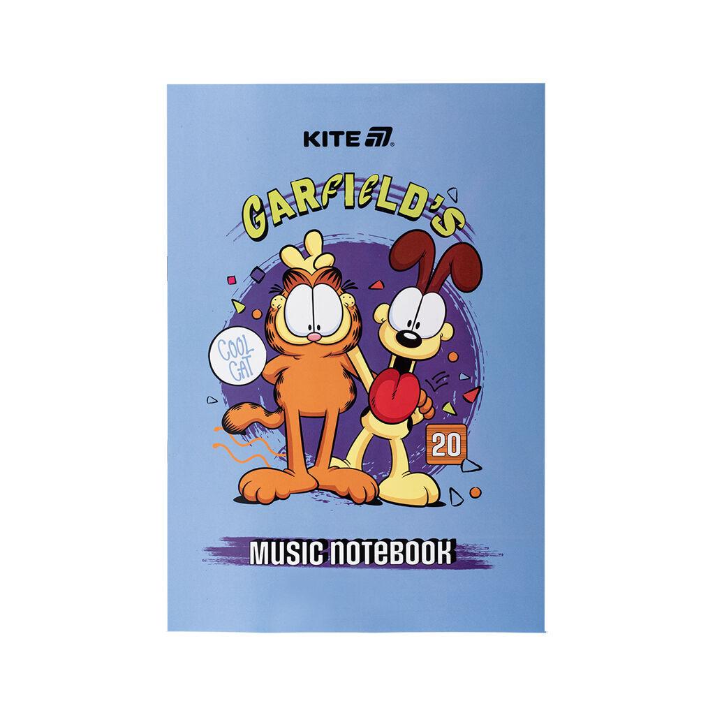 Зошит Kite для нот Garfield А4, 20 аркушів (GF25-404), фото 1
