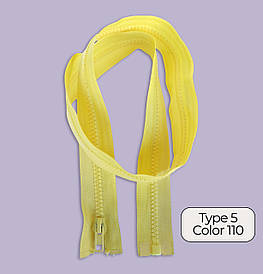 Блискавка Світло Жовта 40см Тип5 тракторна роз'ємна з одним бігунком