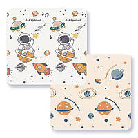 Дитячий розвиваючий двосторонній складаний термокилимок ігровий Астронавт на Місяці та Світ планет 180х200x1 см із сумкою