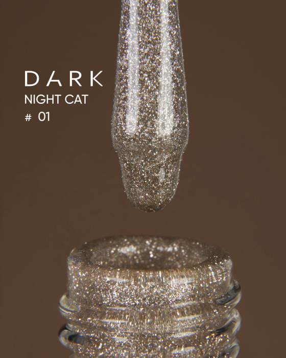Dark gel polish Night Cat 01, 10 ml, фото 1