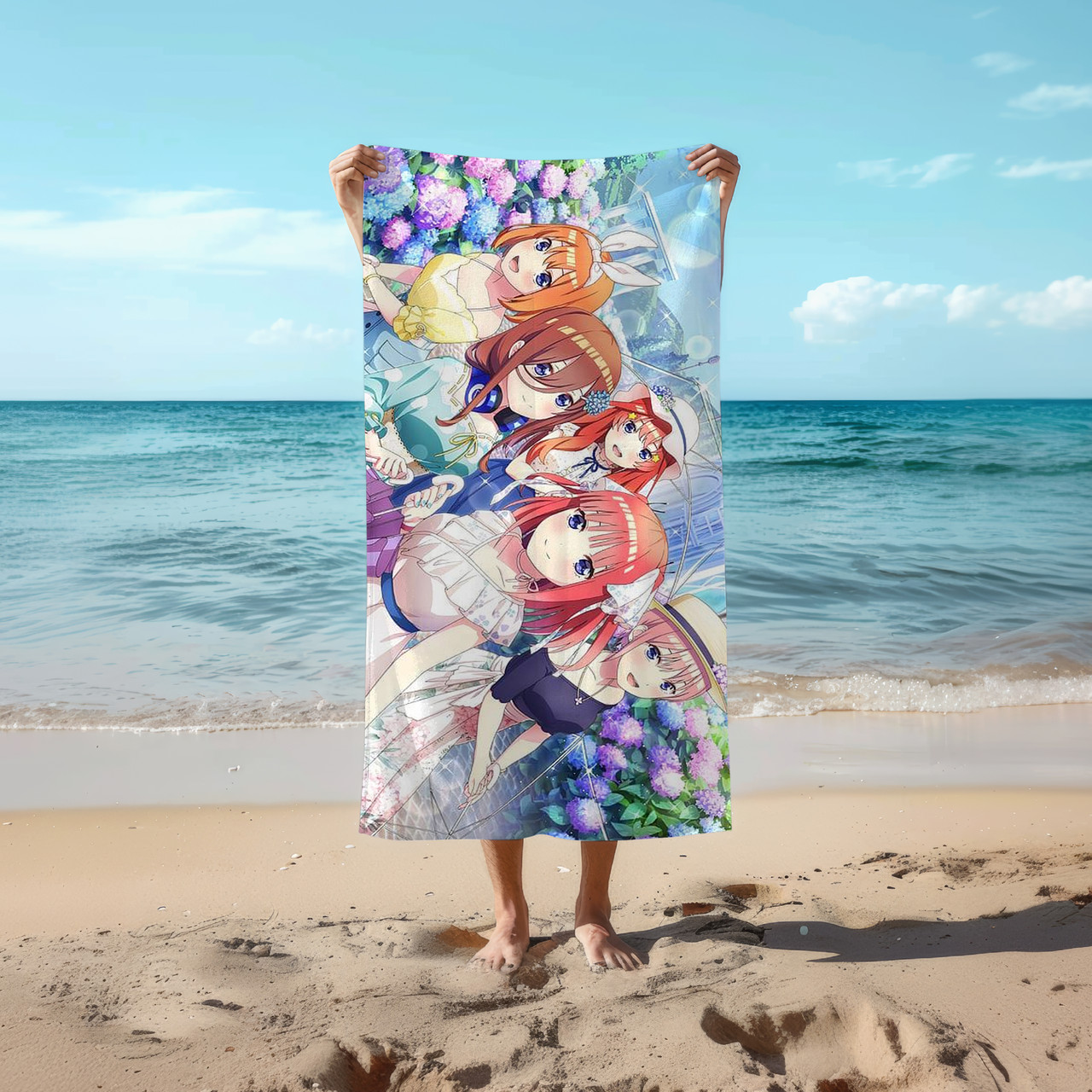 Аніме рушник П'ять наречених 78 на 140 см, код 224, фото 1