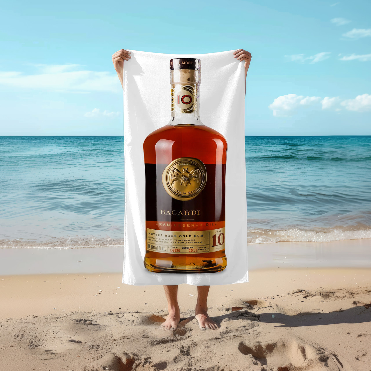 Рушник 78*140 см Ром Bacardi Gran Reserva Diez 10 лет, 0,7л