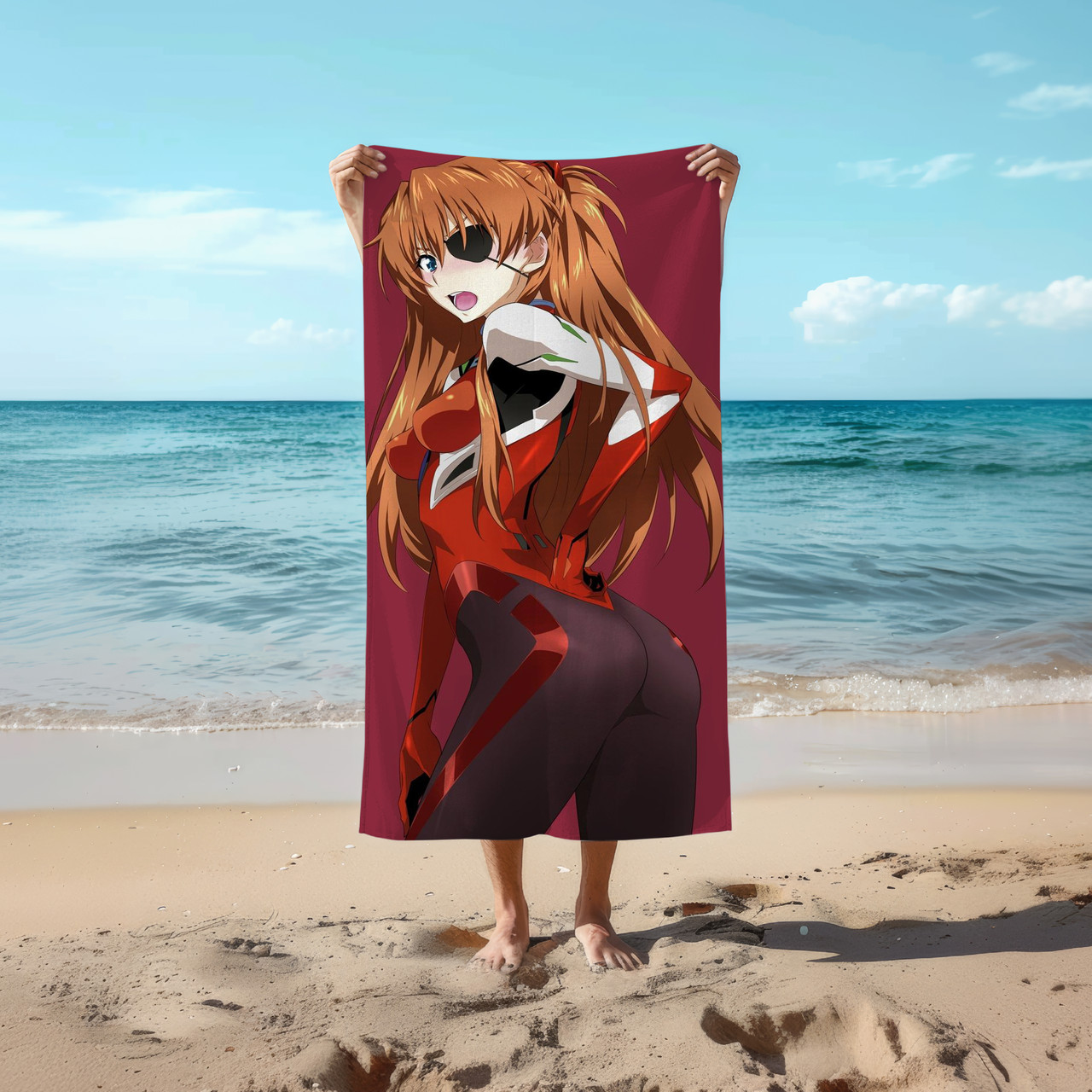 Аніме рушник Євангеліон Асука 78 на 140 см, код 1302