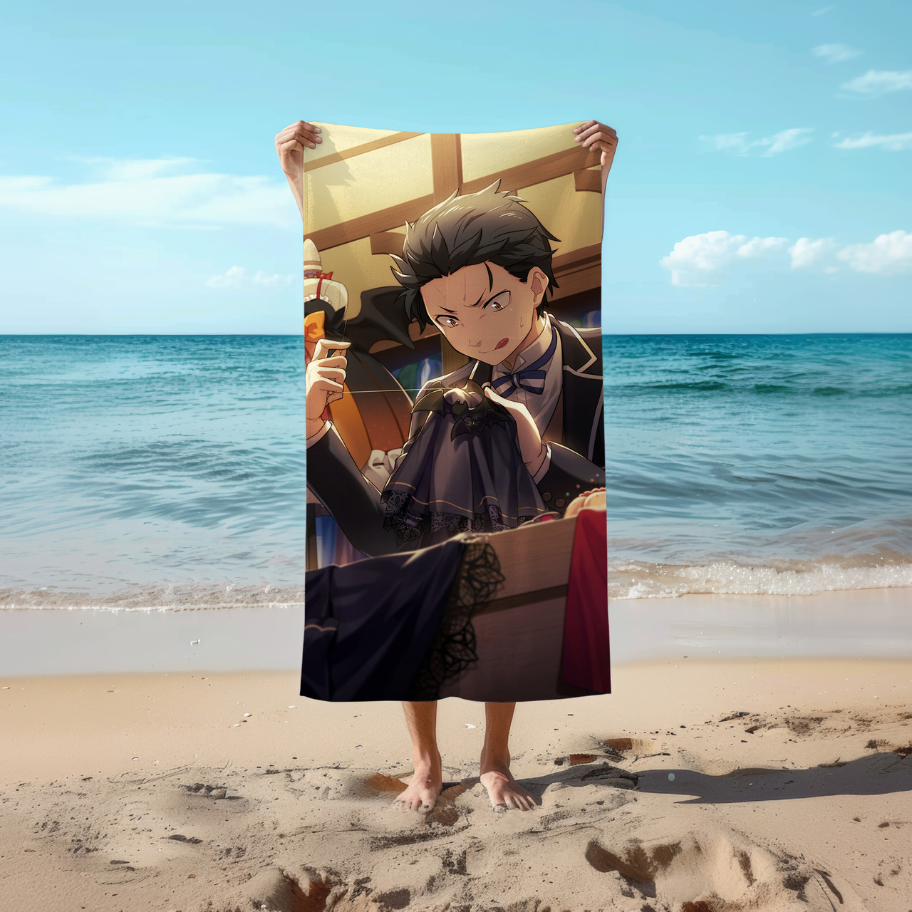 Аніме рушник ReZero: Життя в альтернативному світі з нуля, Субару 78 на 140 см, код 212