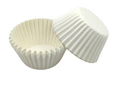 Тарталетки (капсули) паперові для кексів, капкейків білі 35*25 мм 1000 шт.