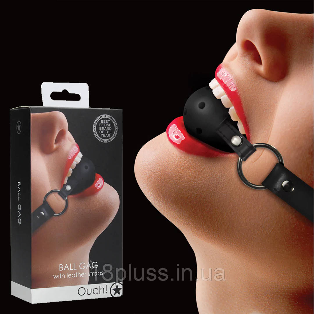 Класичний кульковий кляп Ouch! Ball Gag, фото 1