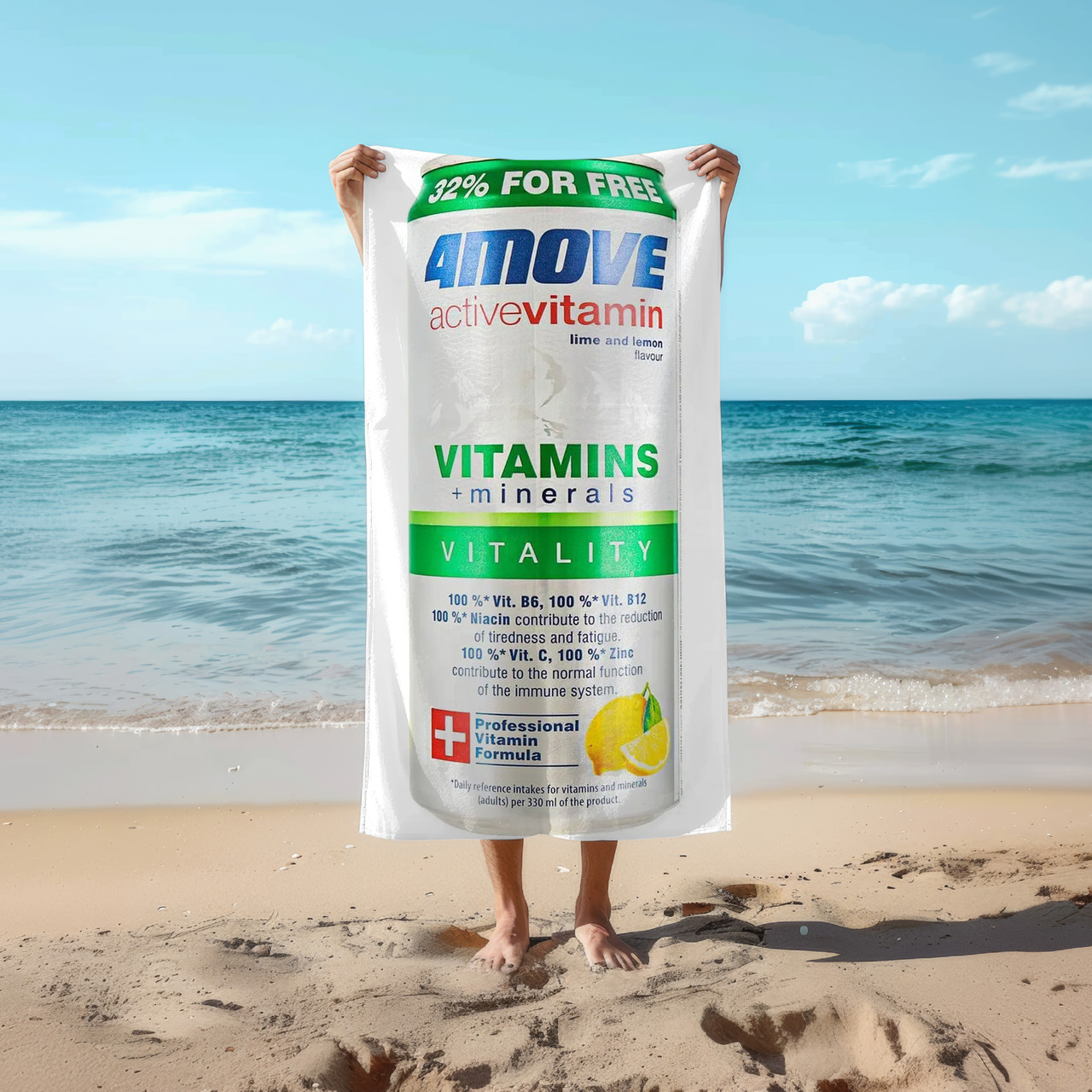 Рушник 78*140 см 4move Active Vitamin Vitamins + Minerals 0.33 л