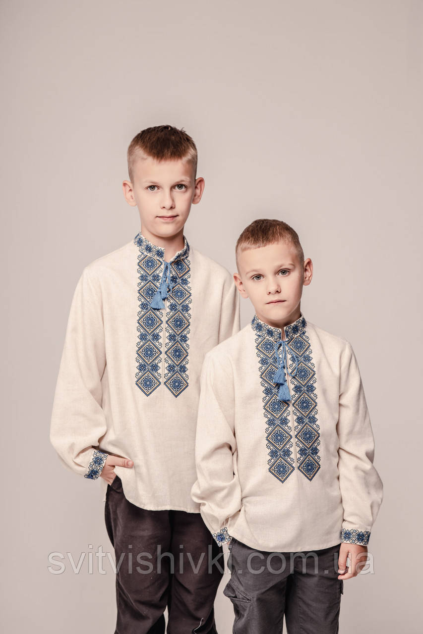 Вишиванка для хлопчика на сірому полотні "Іван", фото 1