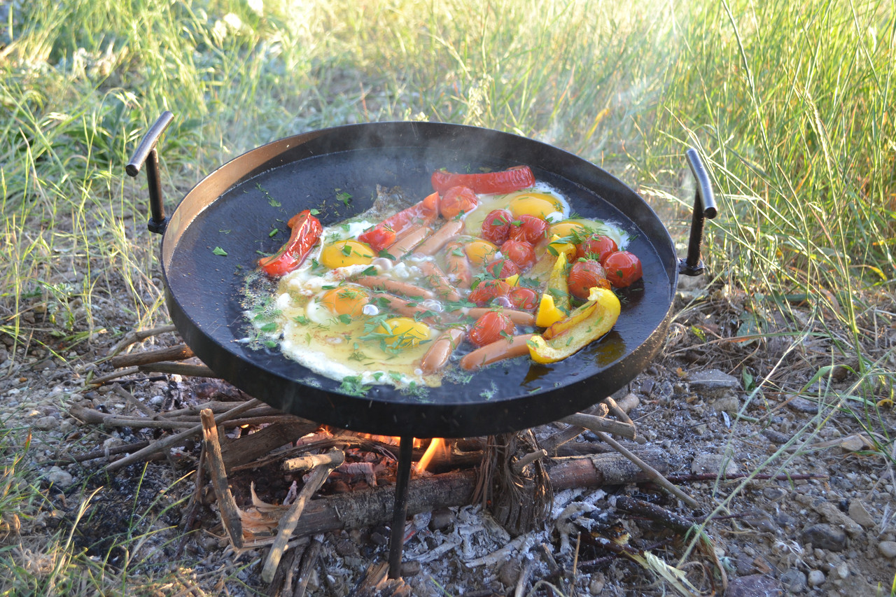 Сковорода з диска борони 60 см,Сковорода для природи ,Садж з диска борони , для смаження картоплі на природі, фото 1