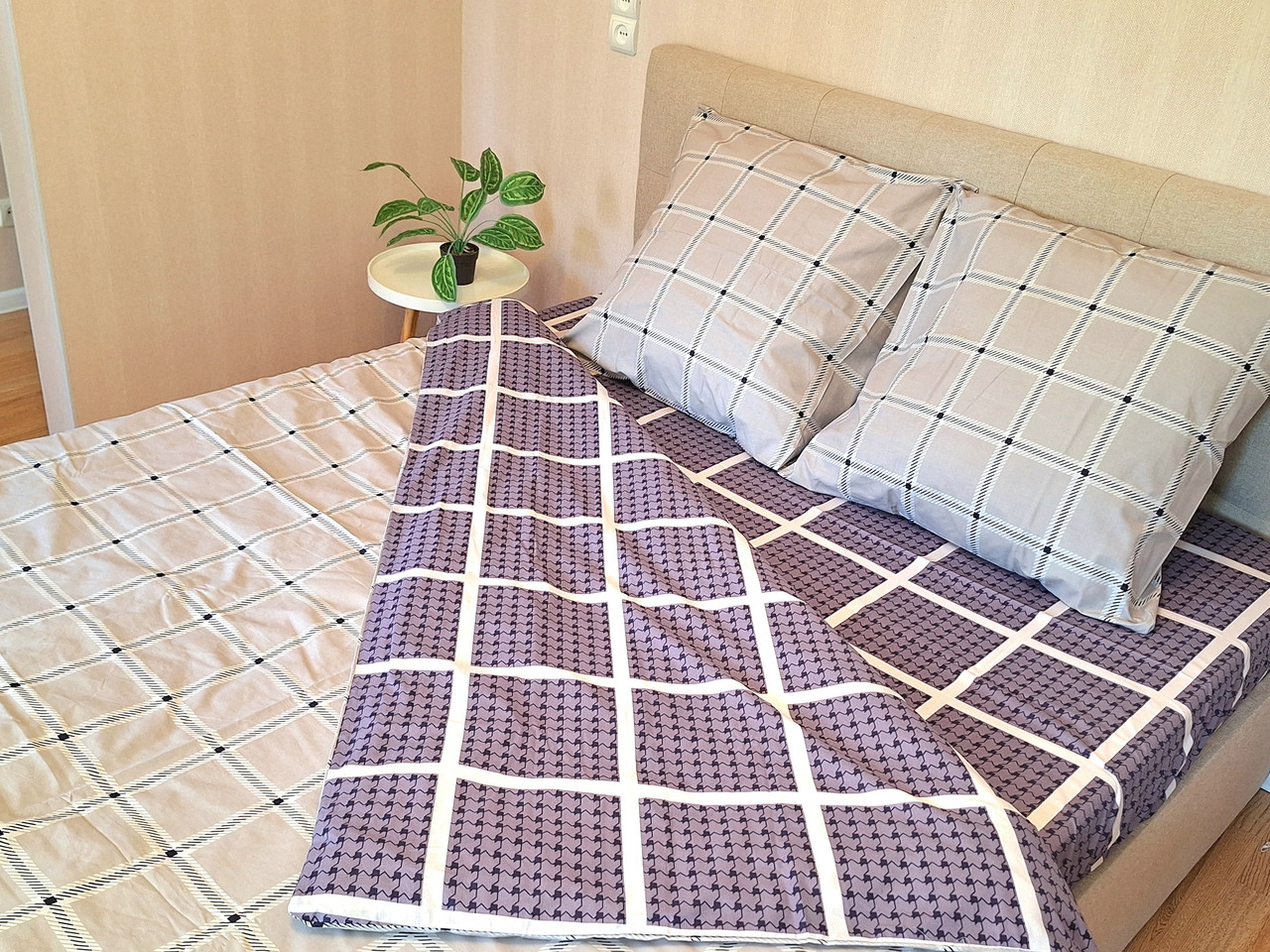 Комплект постільної білизни Бязь Голд Люкс №бл532 євро 220х240 на кнопках, фото 1