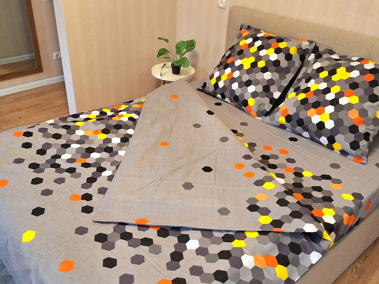 Комплект постільної білизни Бязь Голд Люкс №бл506 Полуторний розмір 150х220 см.