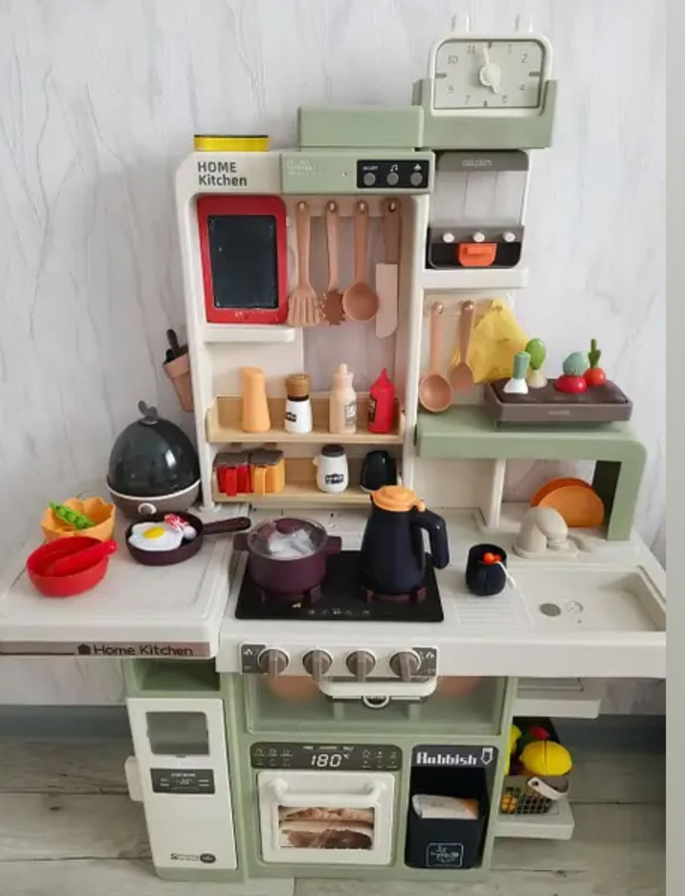 Кухня велика дитяча підсвічування, звук, мелодії, пара, тече вода, яйцеварка, фото 1