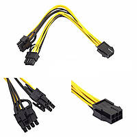 Кабель живлення перехідник 6pin-2*(6+2)pin "Б/У"